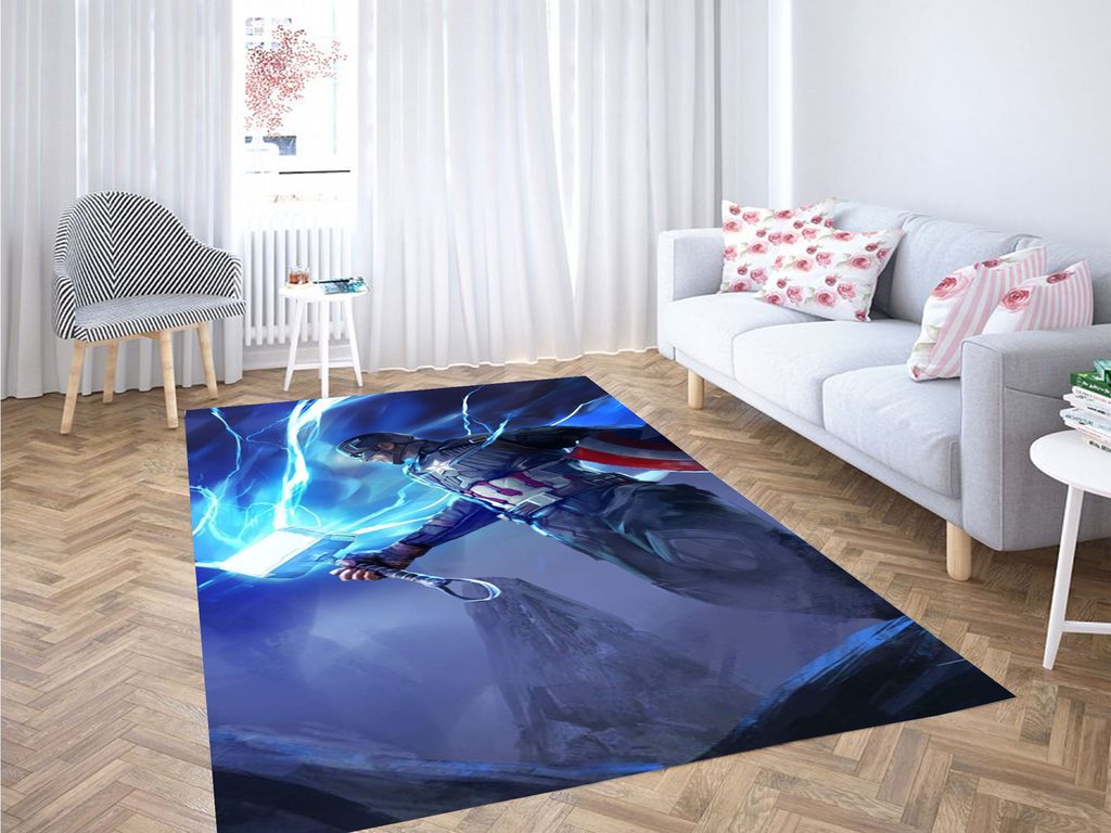 Captain America Wallpaper Living Room Modern Carpet Rectangle Rug