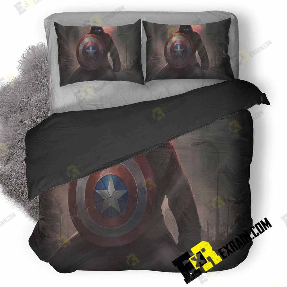 Captain America With His Shield Iron Mask Contest Of Champions E9 3D Customized Duvet Cover Bedding Set