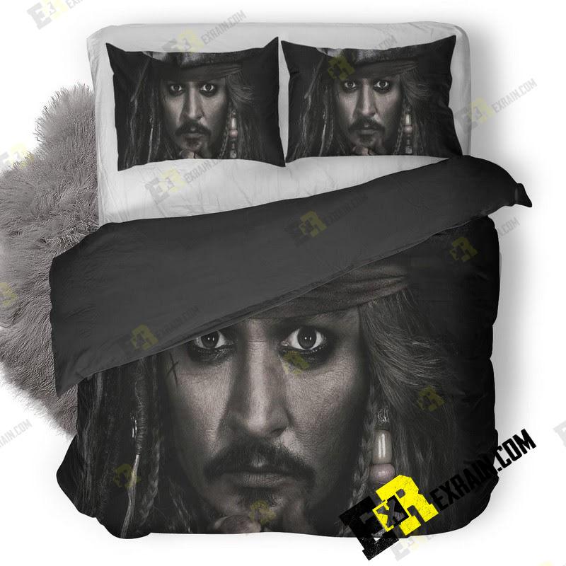 Captain Jack Sparrow Pirates Of The Caribbean Dead Men Tell No Tales Rc 3D Customized Duvet Cover Bedding Set