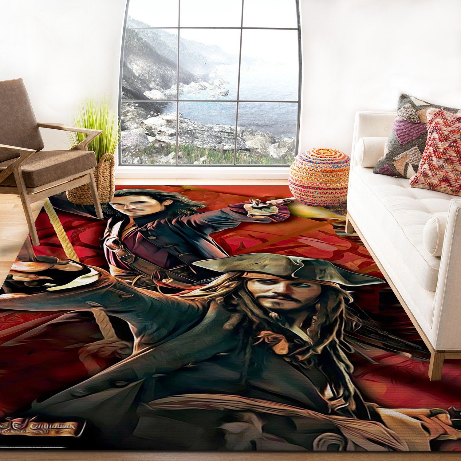 Captain Jack Sparrow Rectangle Rug – Custom Size And Printing