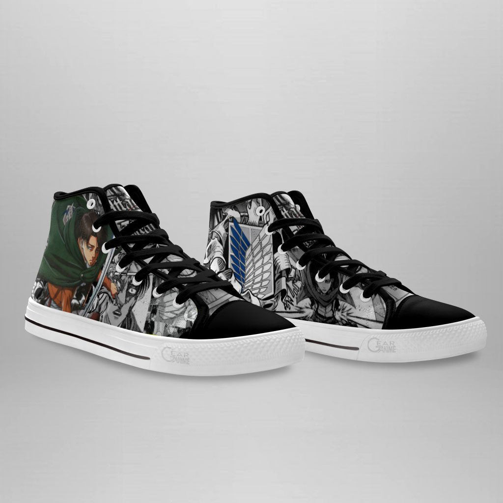 Captain Levi High Top Shoes Custom Anime Attack On Titan Sneakers