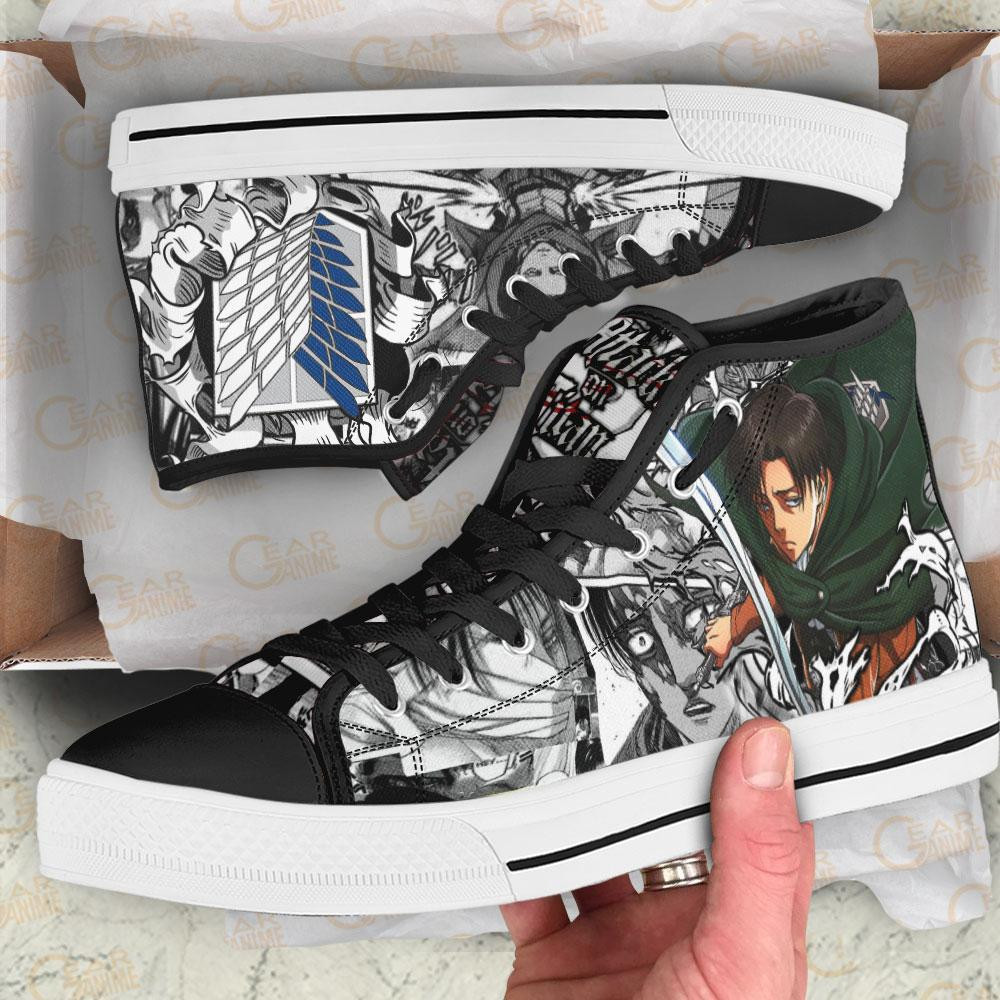 Captain Levi High Top Shoes Custom Anime Attack On Titan Sneakers