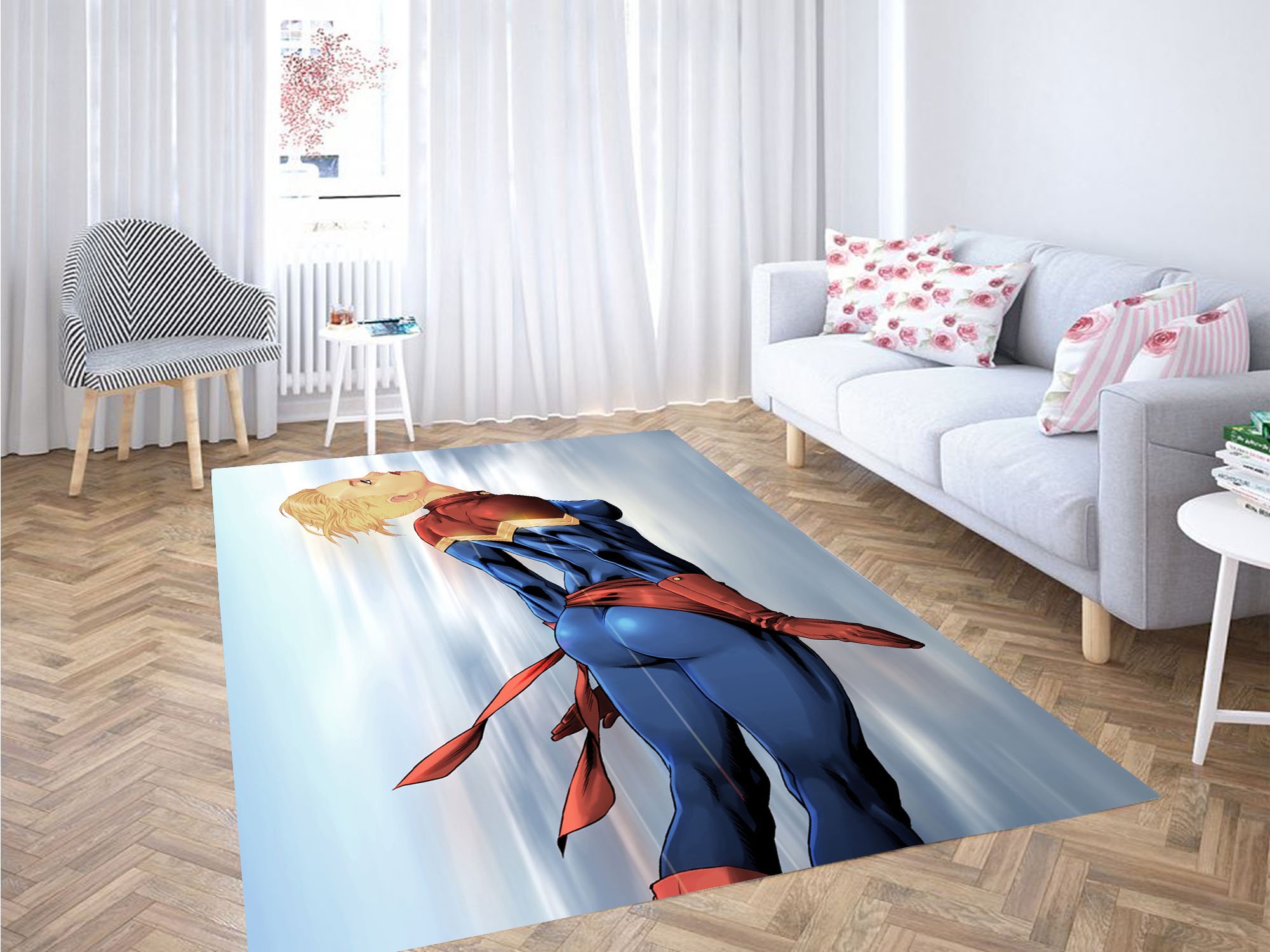 Captain Marvel Art Carpet Rectangle Rug