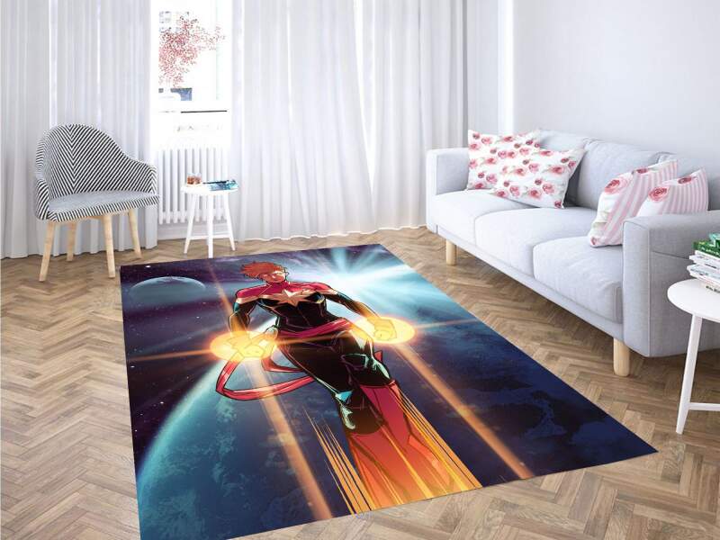 Captain Marvel Galaxy Carpet Rectangle Rug
