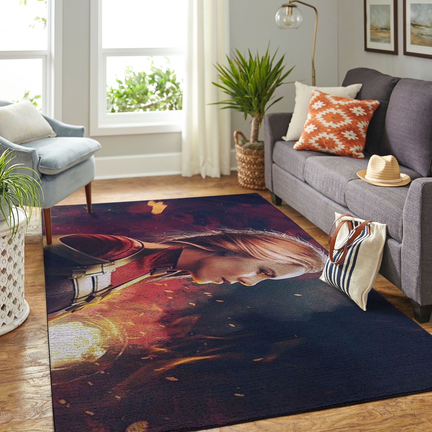 Captain Marvel Living Room Area Rectangle Rug