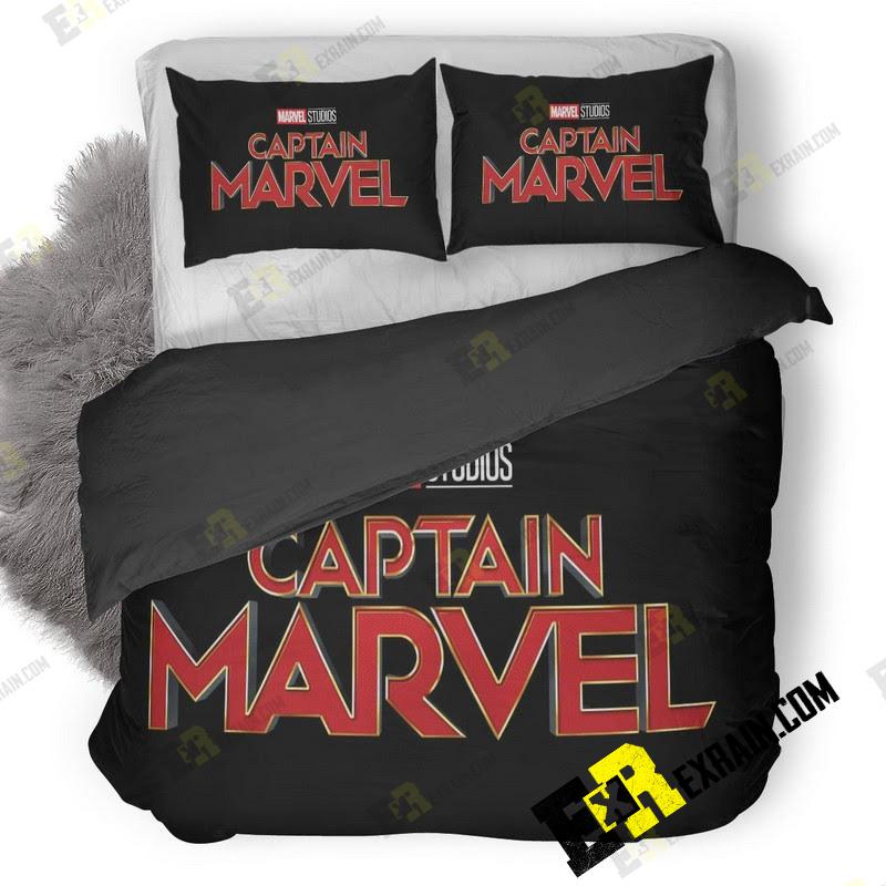 Captain Marvel Movie 5K Logo 75 3D Customized Duvet Cover Bedding Set