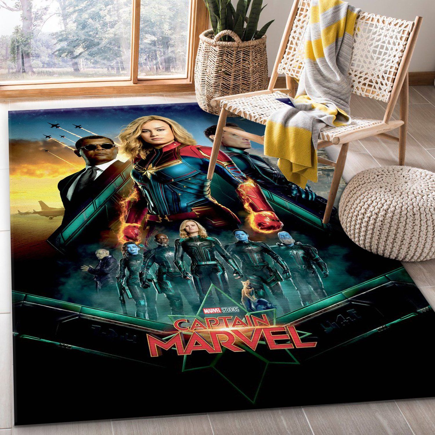 Captain Marvel Rectangle Rug – Custom Size And Printing