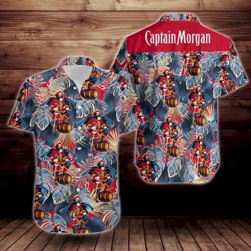 Captain Morgan Tropical Flower Hawaiian Shirt