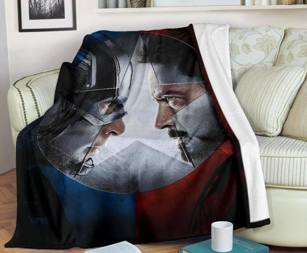 Captain Vs Iron Man Fleece Blanket