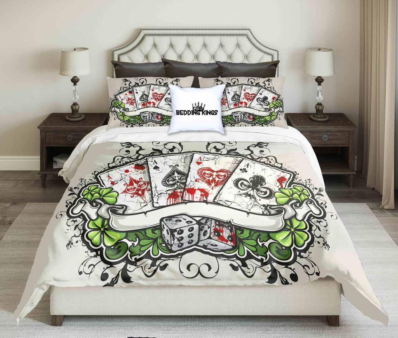 Card Player Kings 3D Customized Duvet Cover Bedding Set