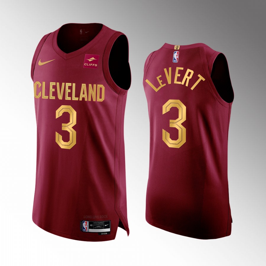 Caris LeVert 2022-23 Cavaliers #3 Icon Edition Jersey Wine