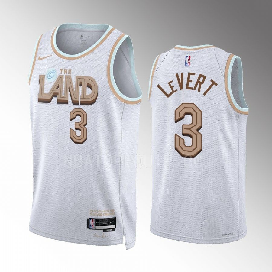 Caris LeVert 3 2022-23 Cleveland Cavaliers White City Edition Stitched Jersey Swingman