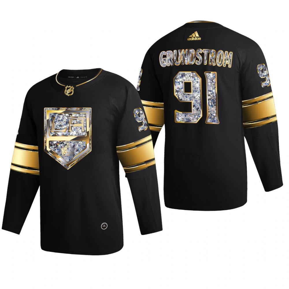 Carl Grundstrom #91 Los Angeles Kings 2022 Stanley Cup Playoffs Black Diamond Edition Jersey