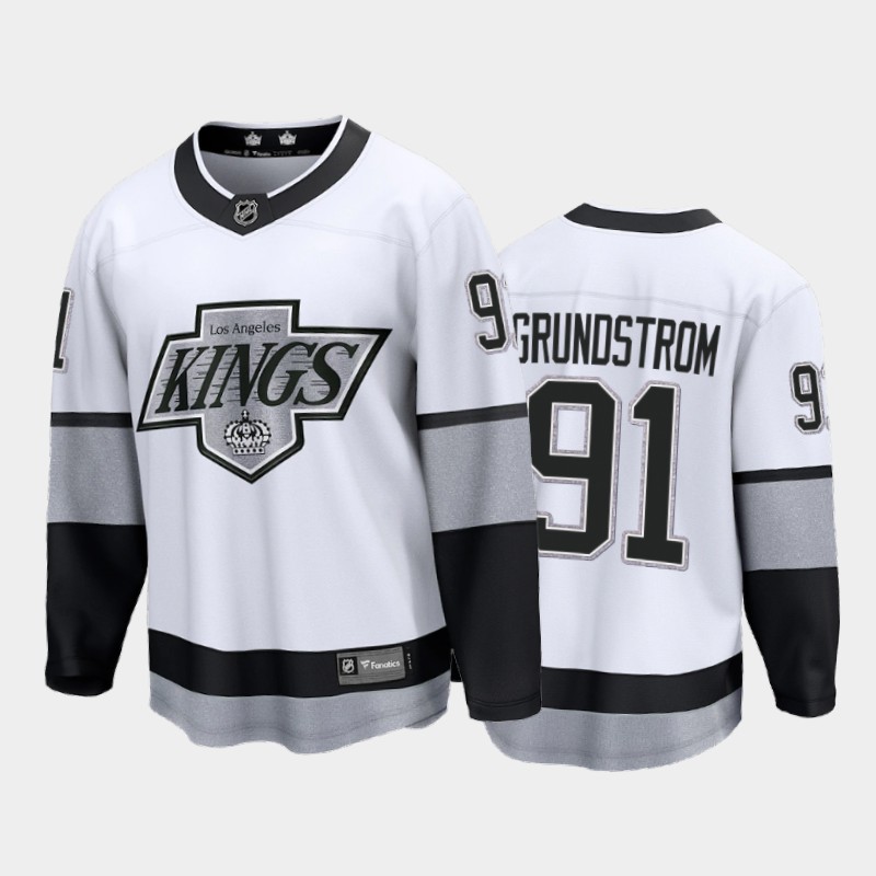 Carl Grundstrom #91 Los Angeles Kings Alternate White Premier Jersey