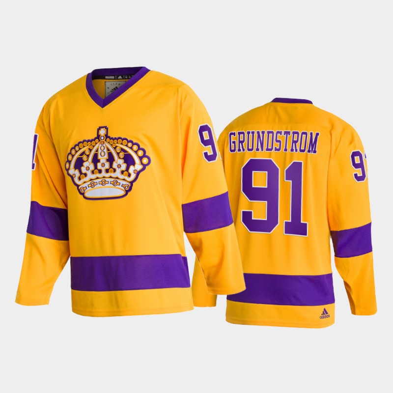 Carl Grundstrom Los Angeles Kings Team Classics Gold Throwback Jersey 2022