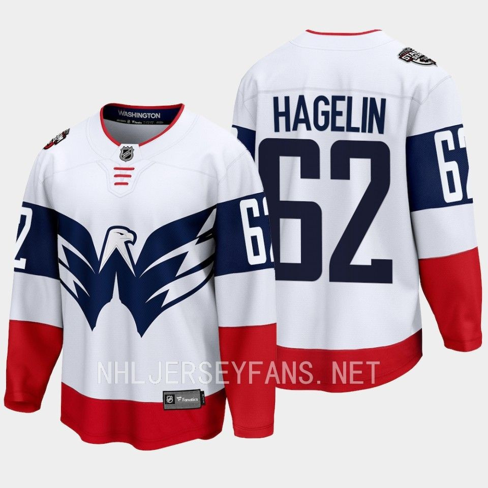 Carl Hagelin 62 Washington Capitals 2023 Stitched Jersey Stadium White Primegreen
