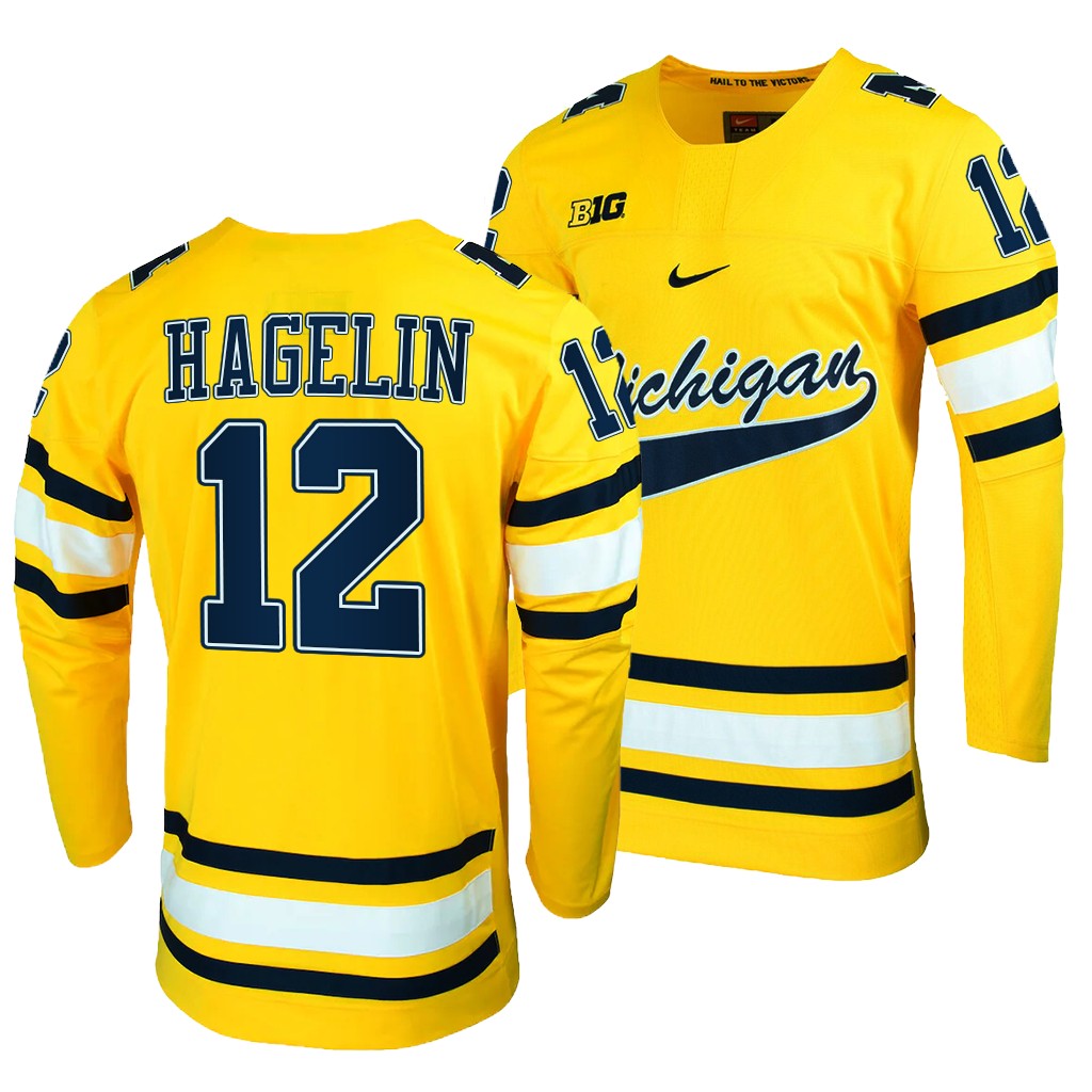 Carl Hagelin Michigan Wolverines Maize College Jersey Alumni
