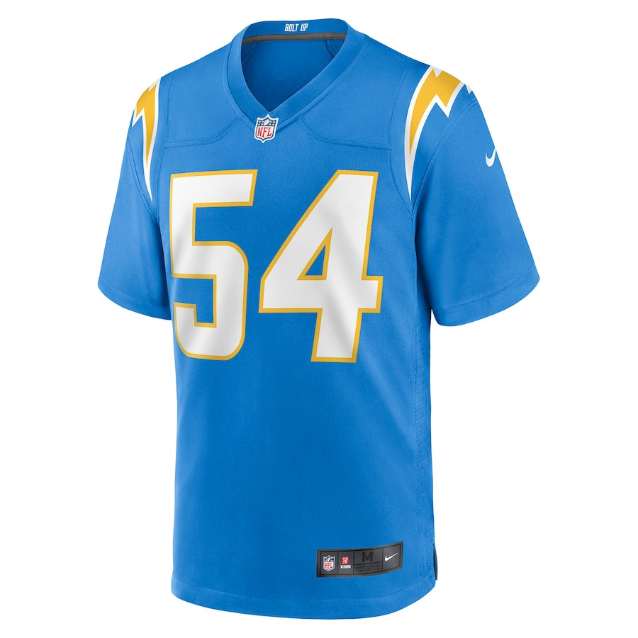 Carlo Kemp 54 Los Angeles Chargers Game Player Stitched Jersey – Powder Blue