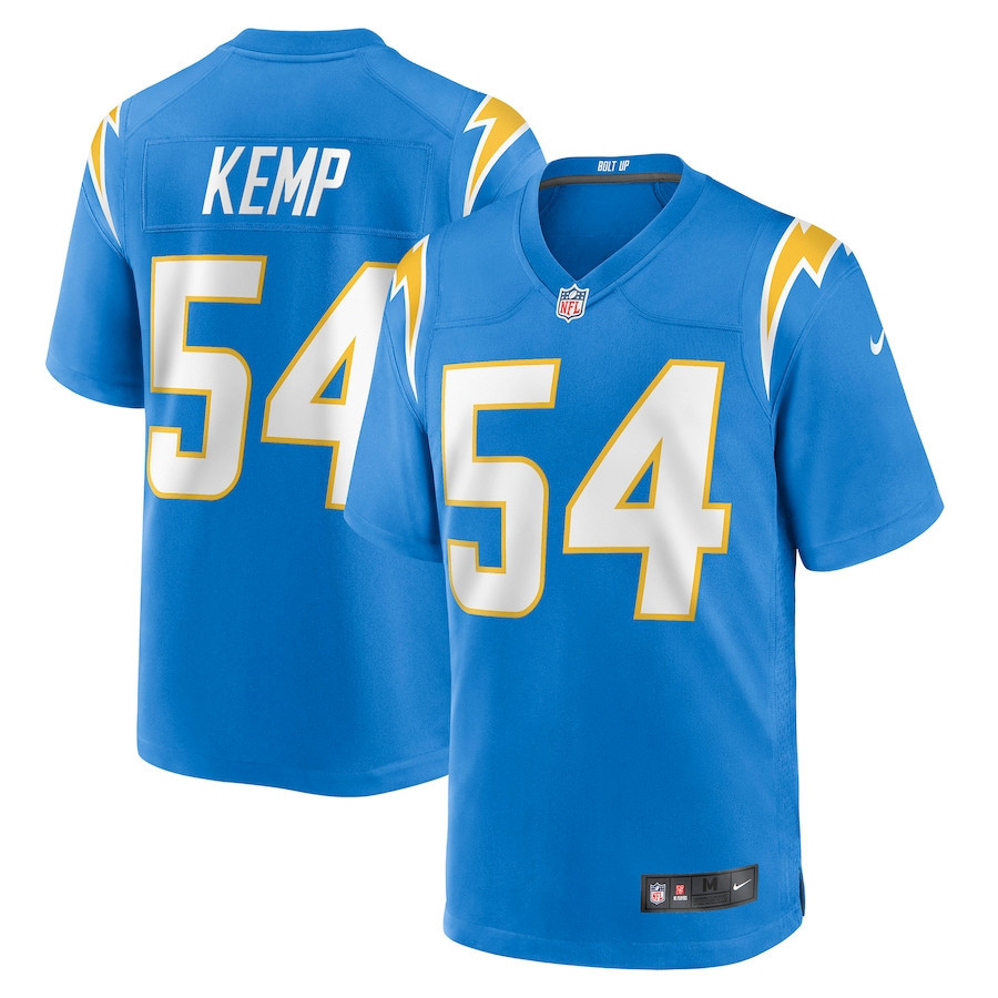 Carlo Kemp 54 Los Angeles Chargers Game Player Stitched Jersey – Powder Blue