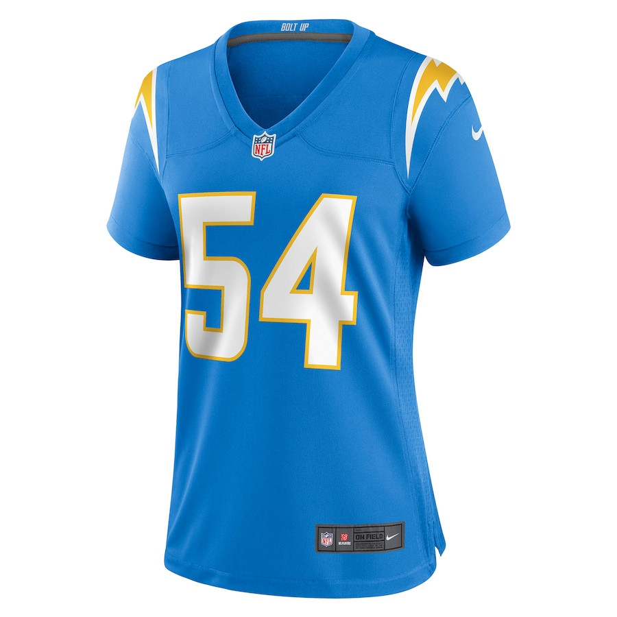 Carlo Kemp 54 Los Angeles Chargers Women’s Game Player Stitched Jersey – Powder Blue