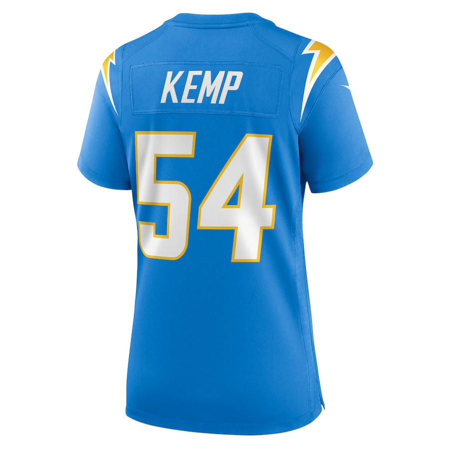Carlo Kemp 54 Los Angeles Chargers Women’s Game Player Stitched Jersey – Powder Blue