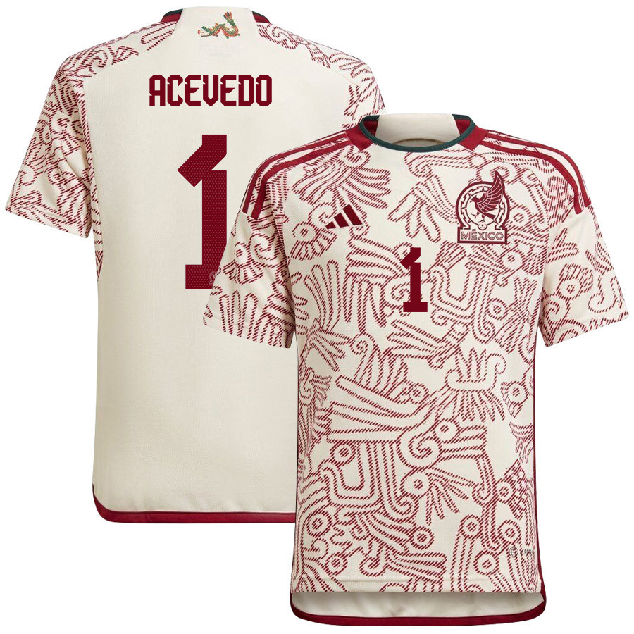 Carlos Acevedo 1 Mexico National Team Qatar World Cup 2022-23 – White Away  Soccer Jersey