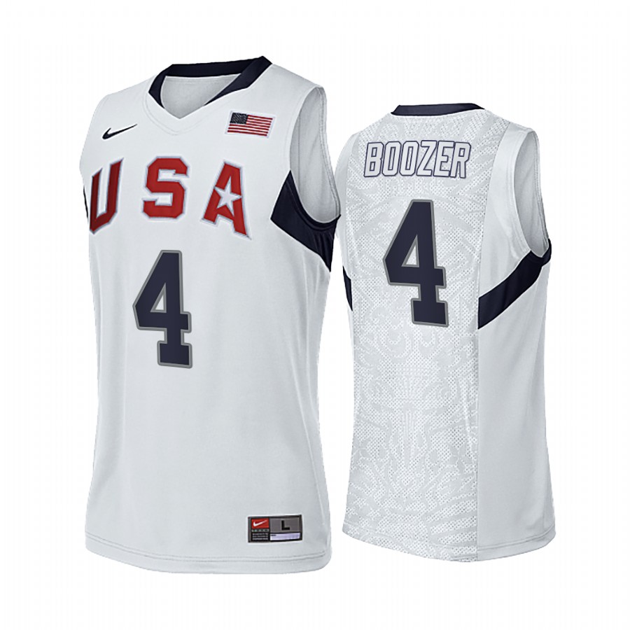 Carlos Boozer USA #4 White 2008 Summer Olympics Gold Winner Jersey