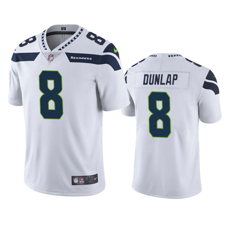 Carlos Dunlap 8 Seattle Seahawks White Vapor Limited Stitched Jersey