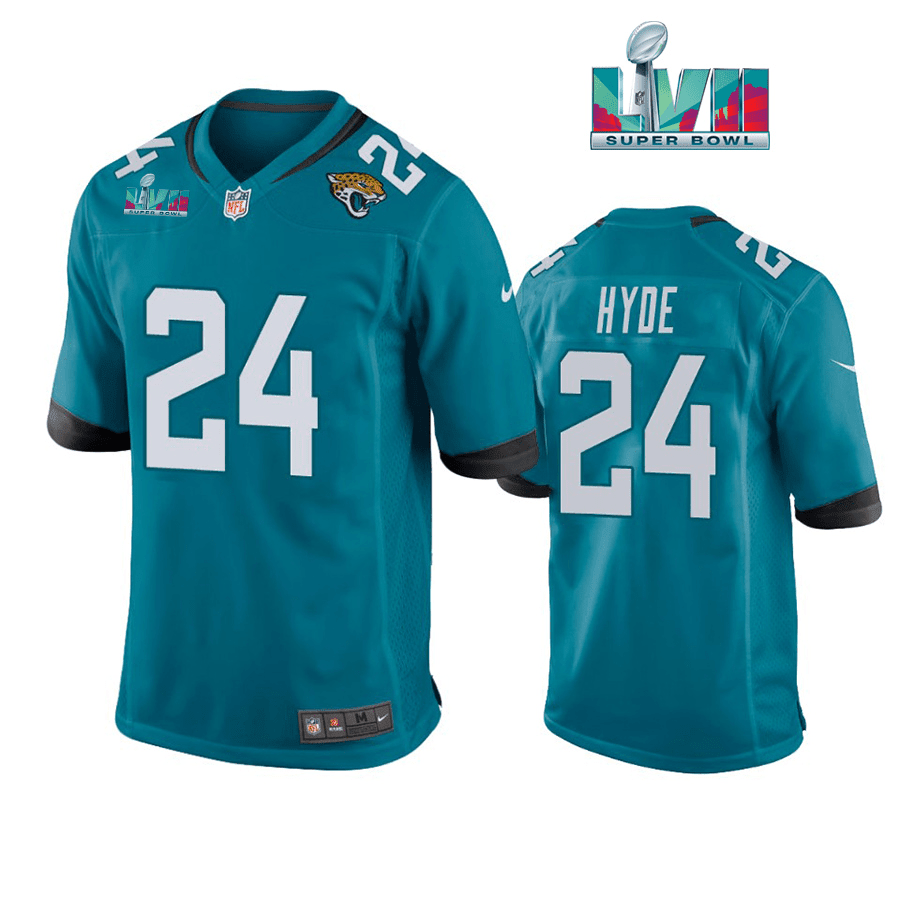 Carlos Hyde 24 Jacksonville Jaguars Super Bowl LVII Super Bowl LVII Teal Men Game Stitched Jersey