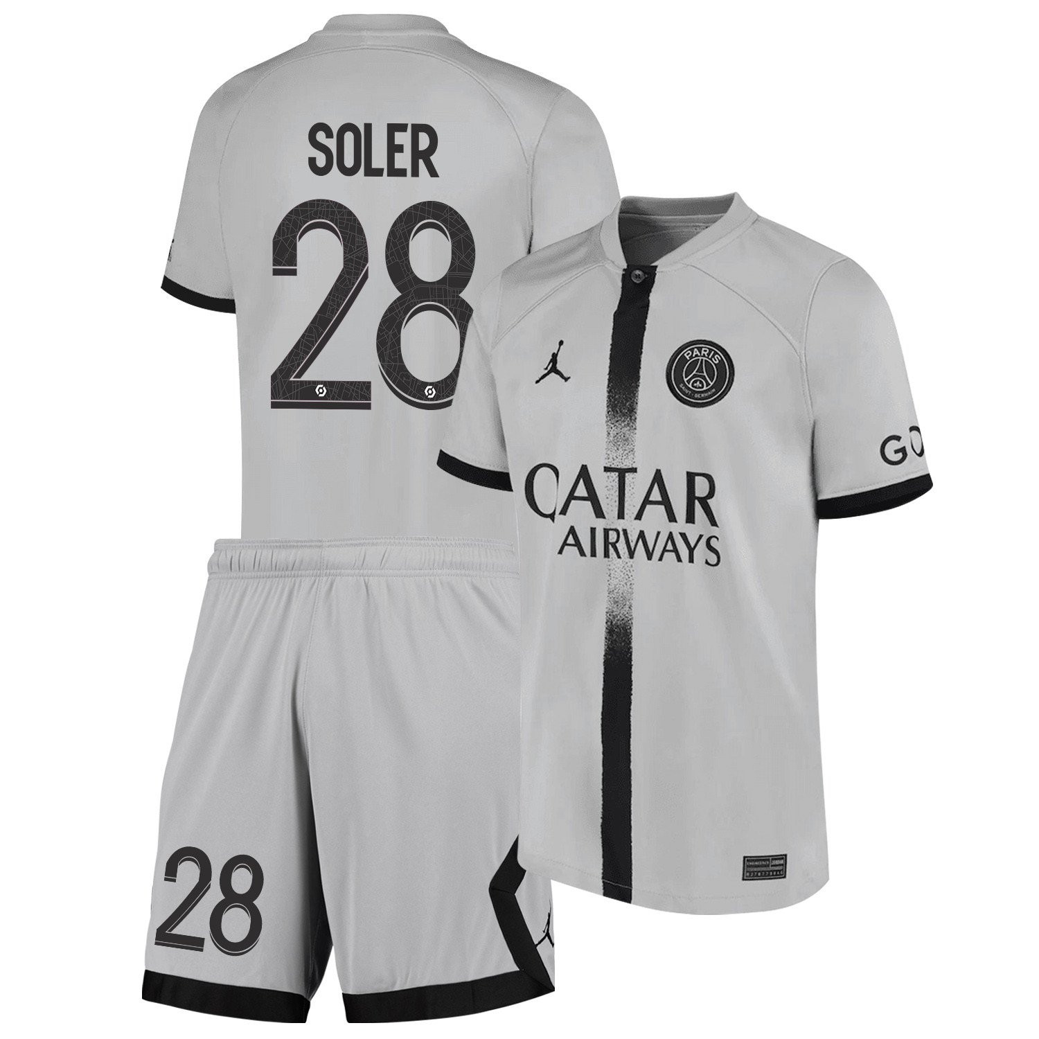 Carlos Soler 28 Paris Saint-Germain Away Kit 2022-23  Soccer Jersey – Black