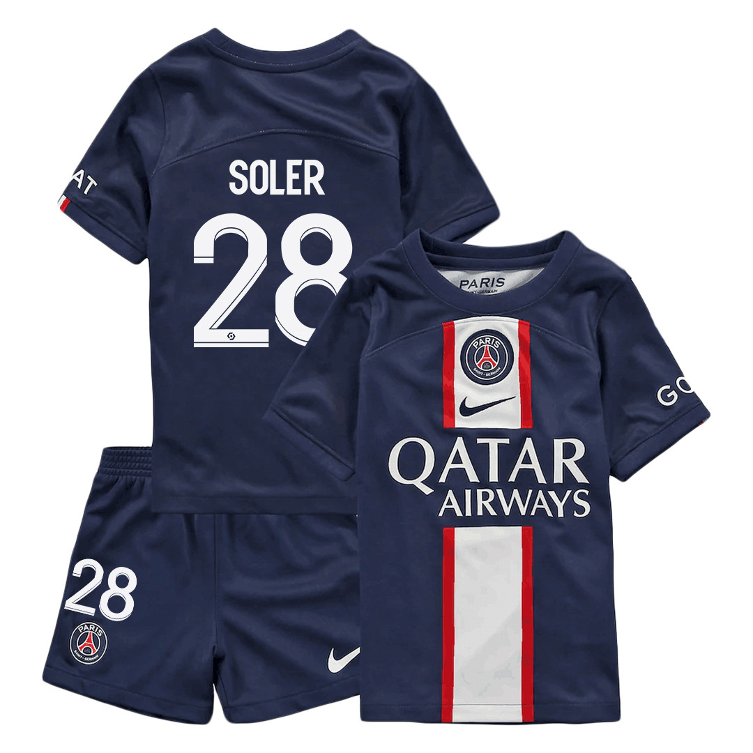 Carlos Soler 28 Paris Saint-Germain Home Kit 2022-23  Soccer Jersey – Blue
