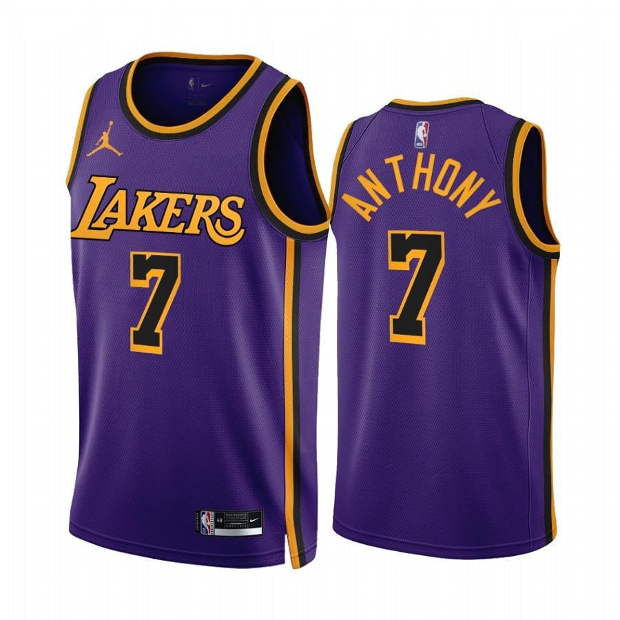 Carmelo Anthony 2022-23 Los Angeles Lakers Purple 7 Statement Edition Jersey – Men Jersey