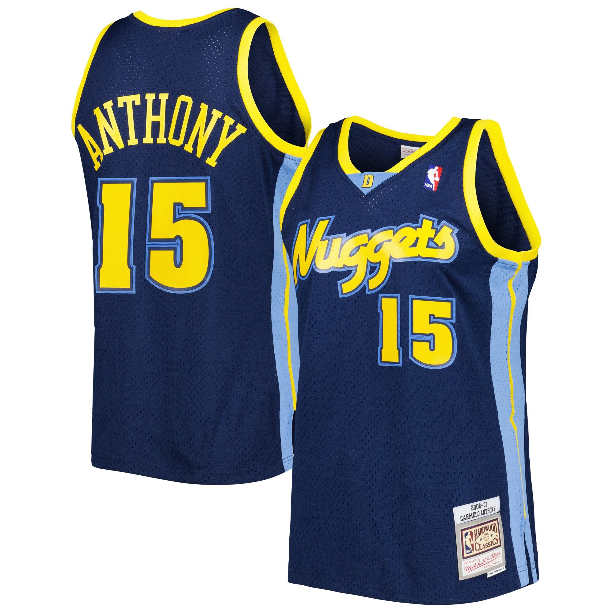 Carmelo Anthony Denver Nuggets Collection Navy Jersey - All Stitched