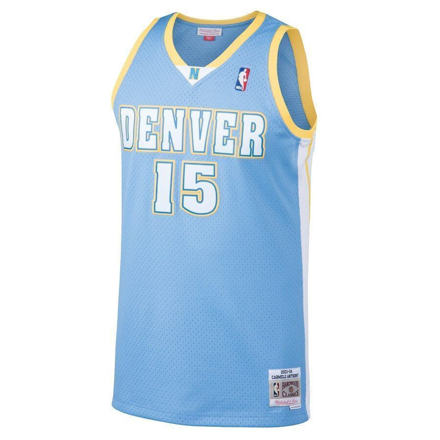 Carmelo Anthony Denver Nuggets Mitchell & Ness 2003-04 Hardwood Classics Swingman Jersey – Light Blue