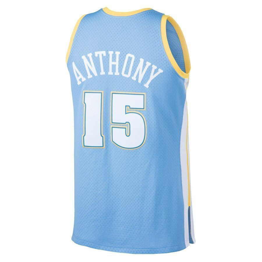 Carmelo Anthony Denver Nuggets Mitchell & Ness 2003-04 Hardwood Classics Swingman Jersey – Light Blue
