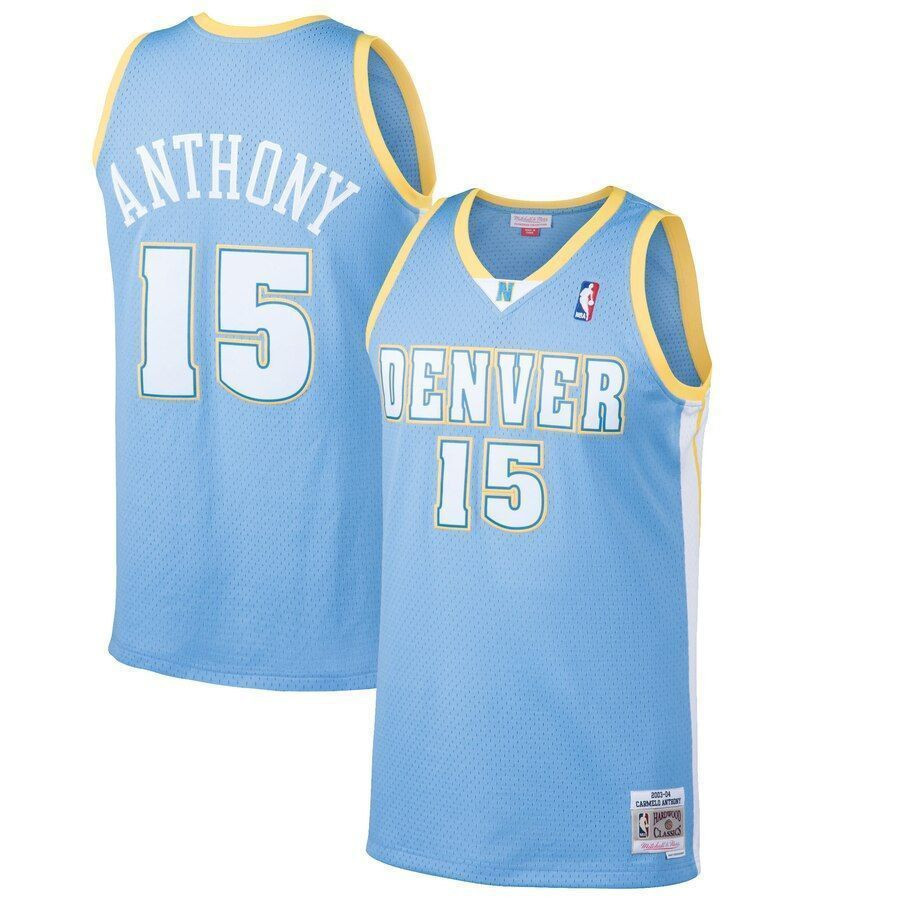 Carmelo Anthony Denver Nuggets Mitchell & Ness 2003-04 Hardwood Classics Swingman Jersey – Light Blue