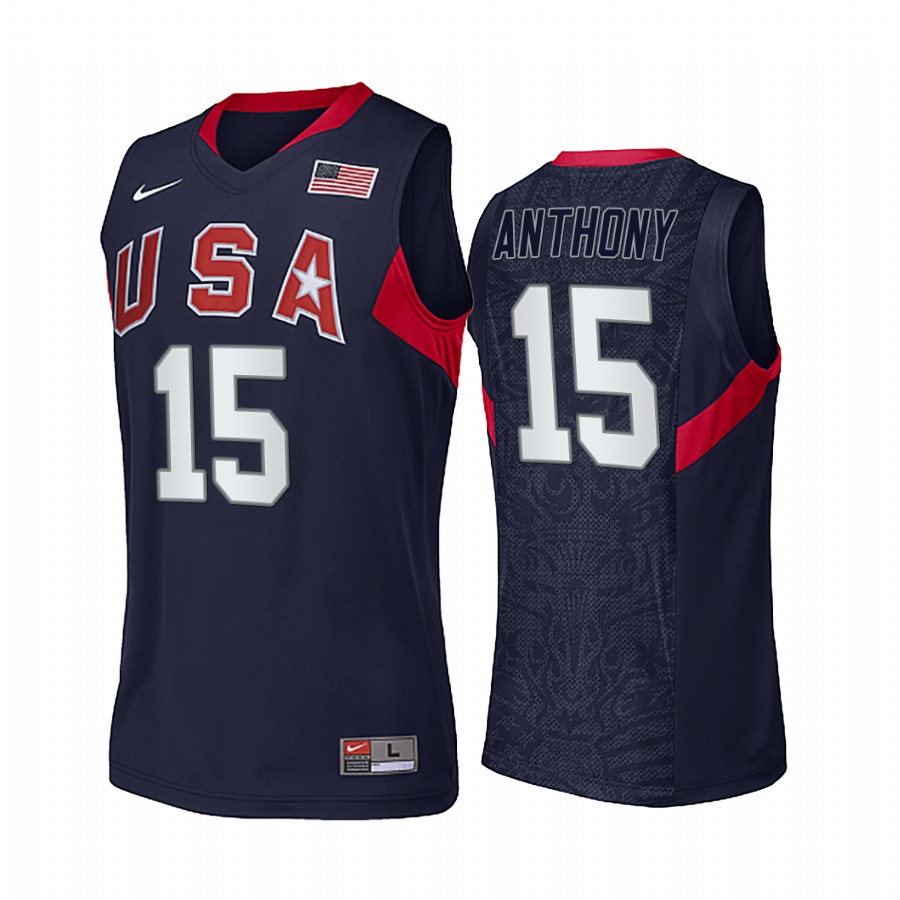 Carmelo Anthony USA #15 Navy 2008 Summer Olympics Limited Jersey