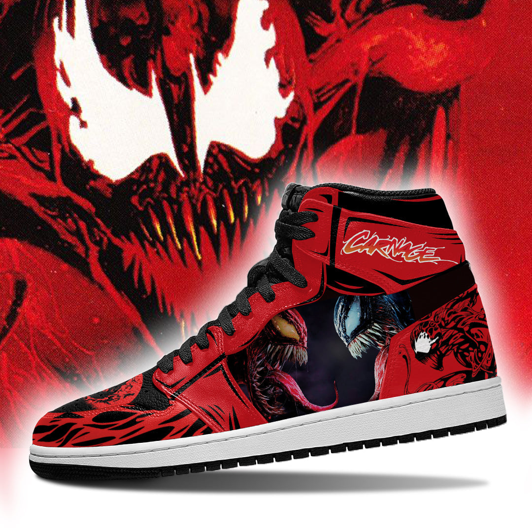 Carnage Symbiote vs Venom JD Sneakers Shoes, Air Jordan Hightop