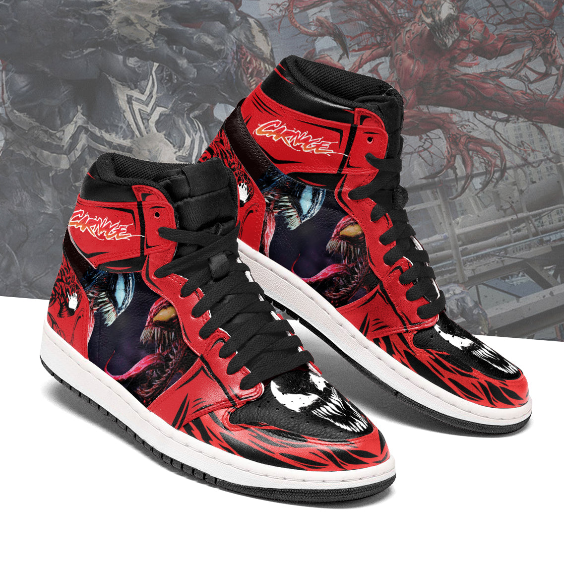 Carnage Symbiote vs Venom JD Sneakers Shoes, Air Jordan Hightop