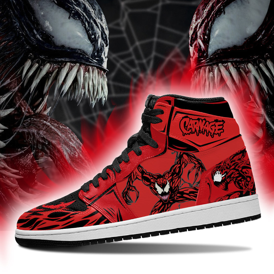 Carnage Venom JD Sneakers Shoes, Air Jordan Hightop