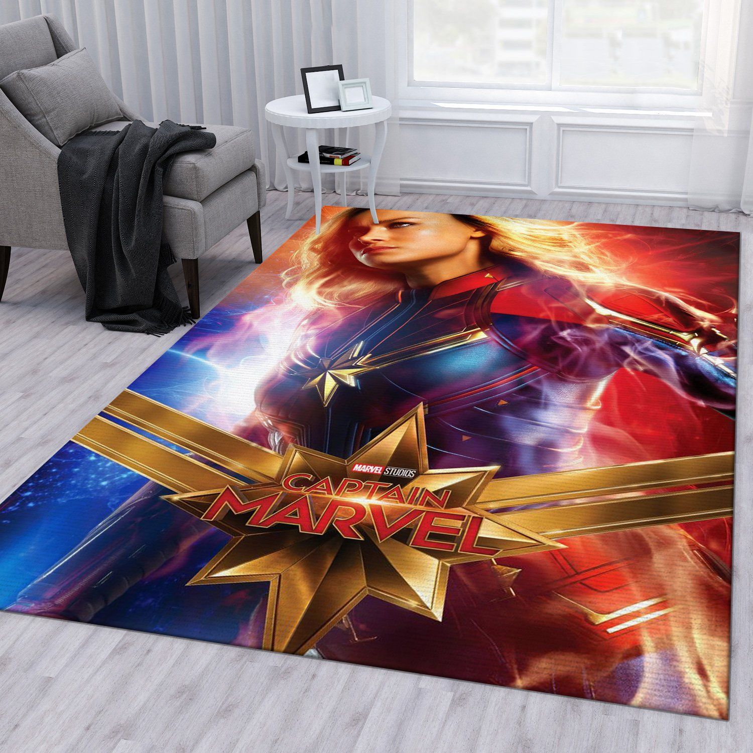 Carol Danvers Captain Marvel Rectangle Rug – Custom Size And Printing