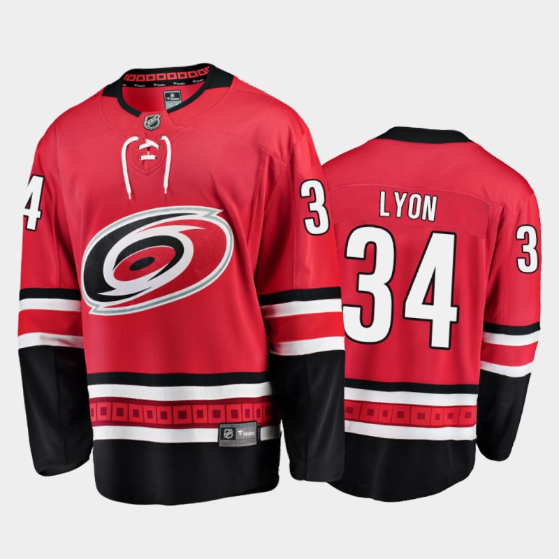 Carolina Hurricanes #34 Alex Lyon Red Home Jersey