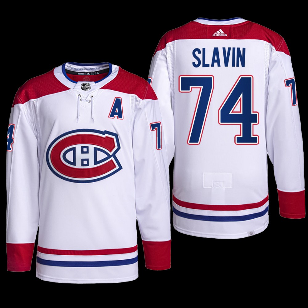 Carolina Hurricanes 2022-23 Pro Away Jersey Jaccob Slavin White #74 PrimeGreen Uniform