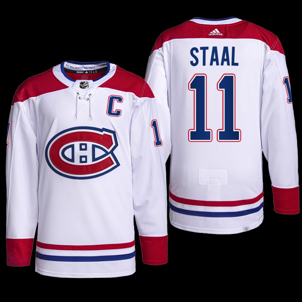 Carolina Hurricanes 2022-23 Pro Away Jersey Jordan Staal White #11 PrimeGreen Uniform