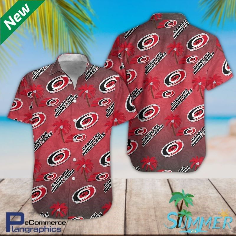 Carolina Hurricanes All Over Print Hawaiian Aloha Shirt Hawaiian Beach Shirt