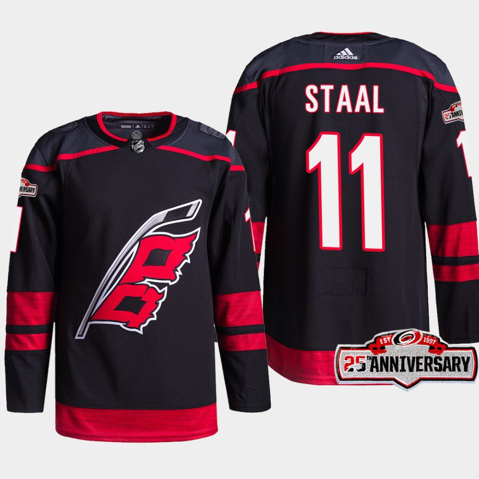 Carolina Hurricanes Jordan Staal 11 Black 25th Anniversary 2022-23 Home Stitched Jersey