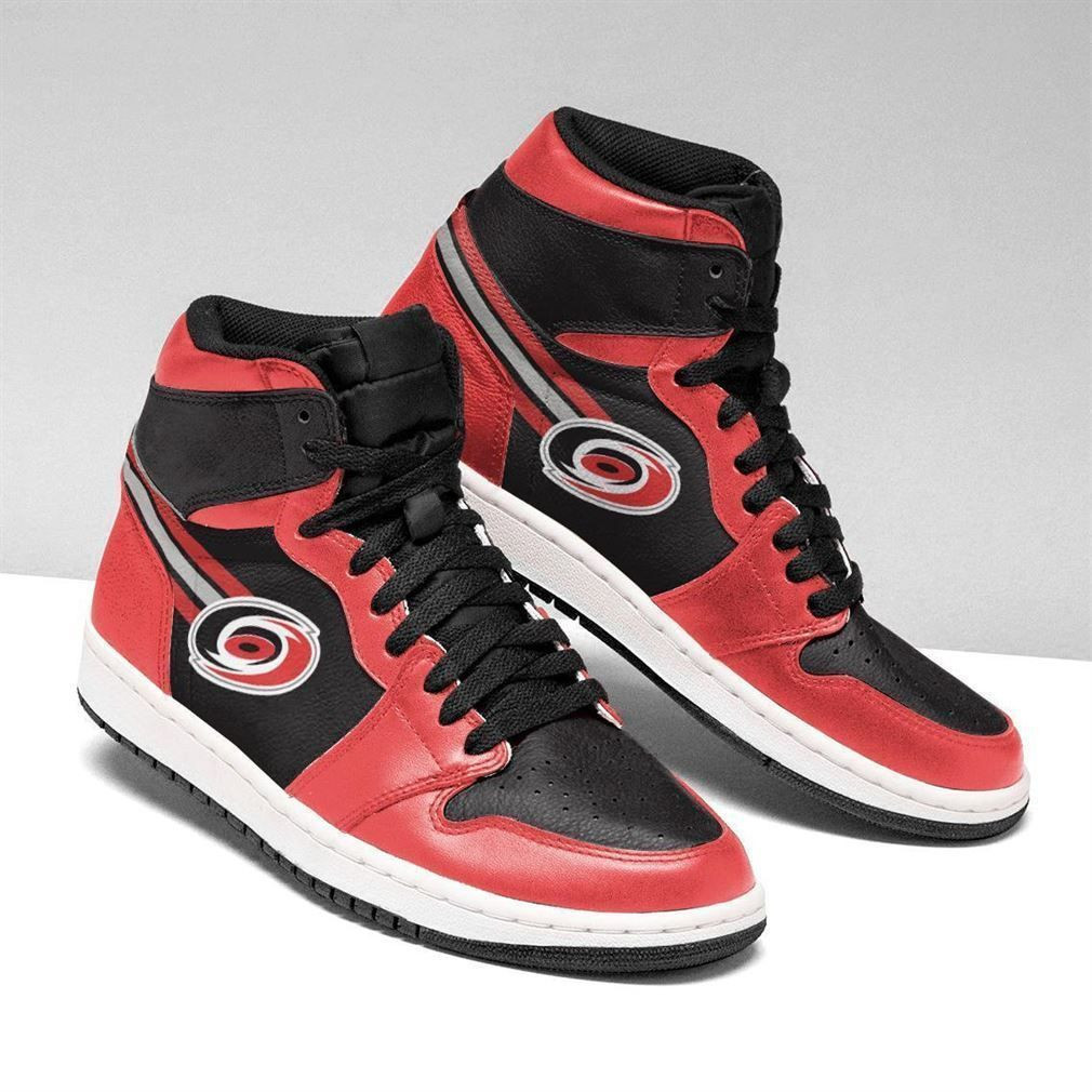 Carolina Hurricanes NHL Fashion Sneakers Basketball Shoes Leather High Top Air Jordan Sneaker, Air Jordan Hightop
