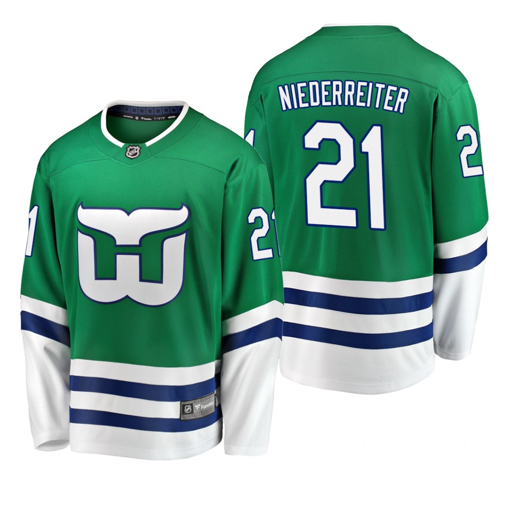 Carolina Hurricanes Nino Niederreiter #21 Whalers Night Green Breakaway Jersey