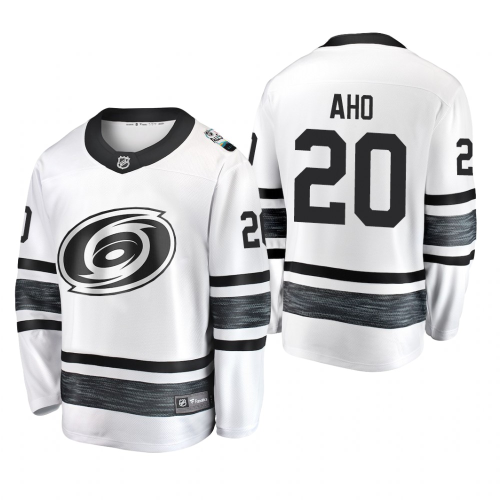 Carolina Hurricanes Sebastian Aho #20 2019 NHL All-Star Player White Jersey Mens