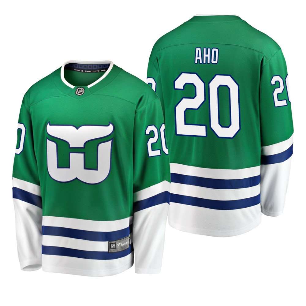 Carolina Hurricanes Sebastian Aho #20 Whalers Night Green Breakaway Jersey